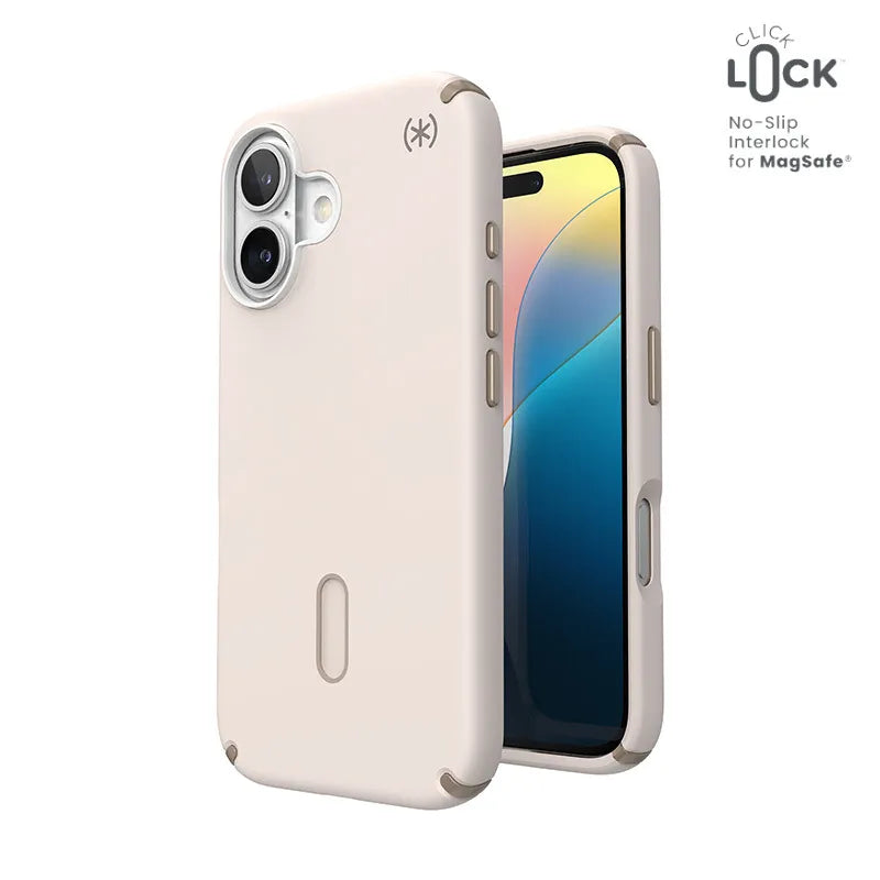 Speck Presidio2 Pro ClickLock & MagSafe – iPhone 16 dėklas (Bleached Bone / Heirloom Gold / Hazel Brown)