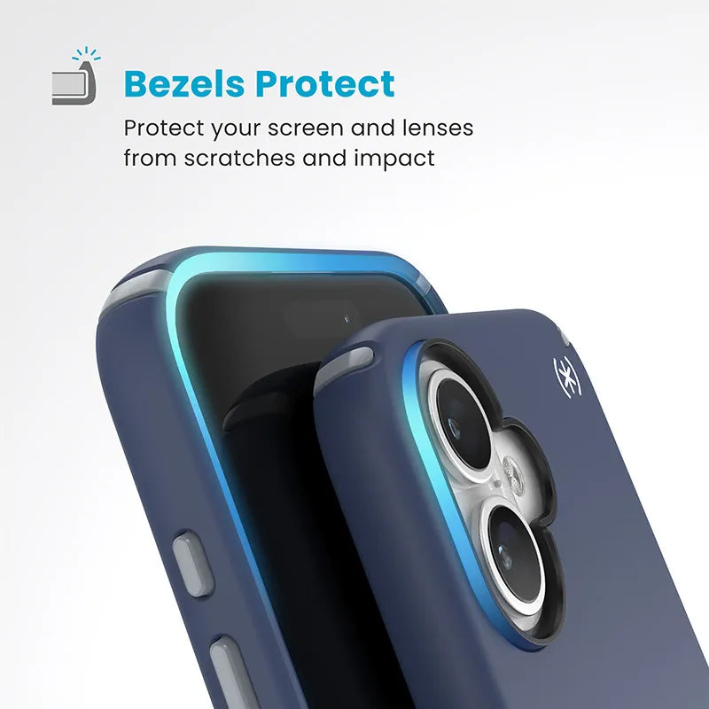 Speck Presidio2 Pro ClickLock & MagSafe – iPhone 16 dėklas (Coastal Blue / Dust Gray / White)