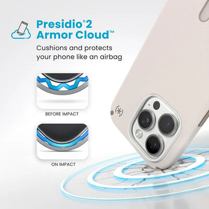 Speck Presidio2 Pro ClickLock & MagSafe – iPhone 16 Pro dėklas (Bleached Bone / Heirloom Gold / Hazel Brown)