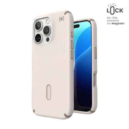 Speck Presidio2 Pro ClickLock & MagSafe – iPhone 16 Pro dėklas (Bleached Bone / Heirloom Gold / Hazel Brown)