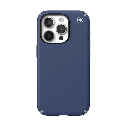 Speck Presidio2 Pro Magsafe dėklas – iPhone 15 Pro (Coastal Blue / Dust Gray / White)
