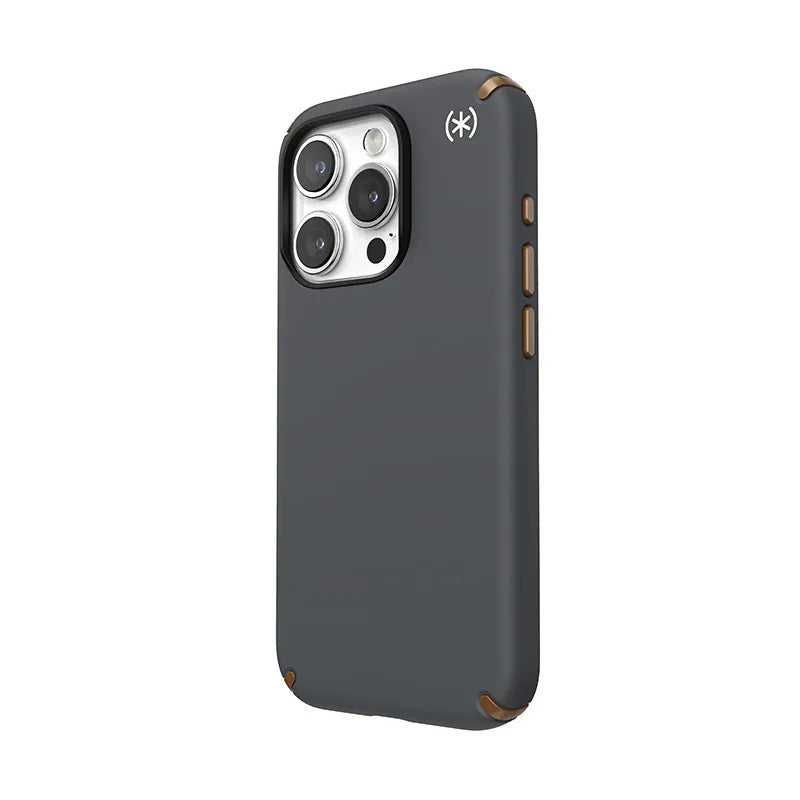 Speck Presidio2 Pro Magsafe - iPhone 15 Pro dėklas (anglies pilka / vėsi bronza / balta)