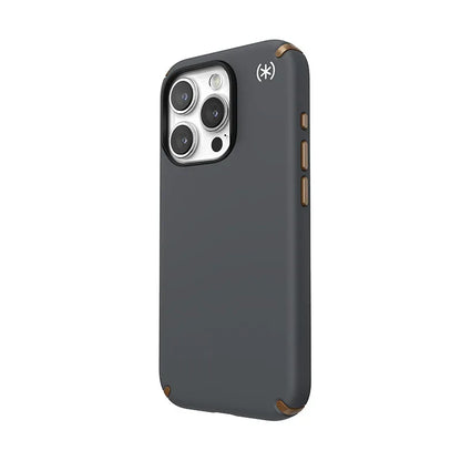 Speck Presidio2 Pro Magsafe - iPhone 15 Pro dėklas (anglies pilka / vėsi bronza / balta)