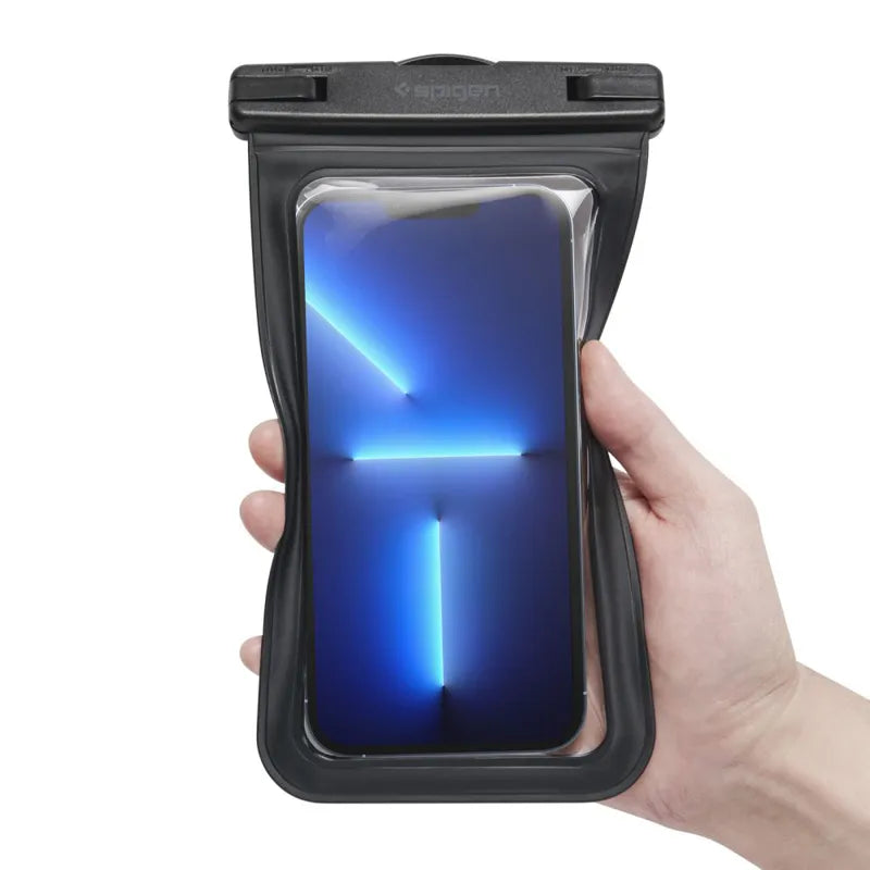 Spigen A601 universalus vandeniui atsparus dėklas – dėklas išmaniesiems telefonams iki 6,9 colio (juodas)