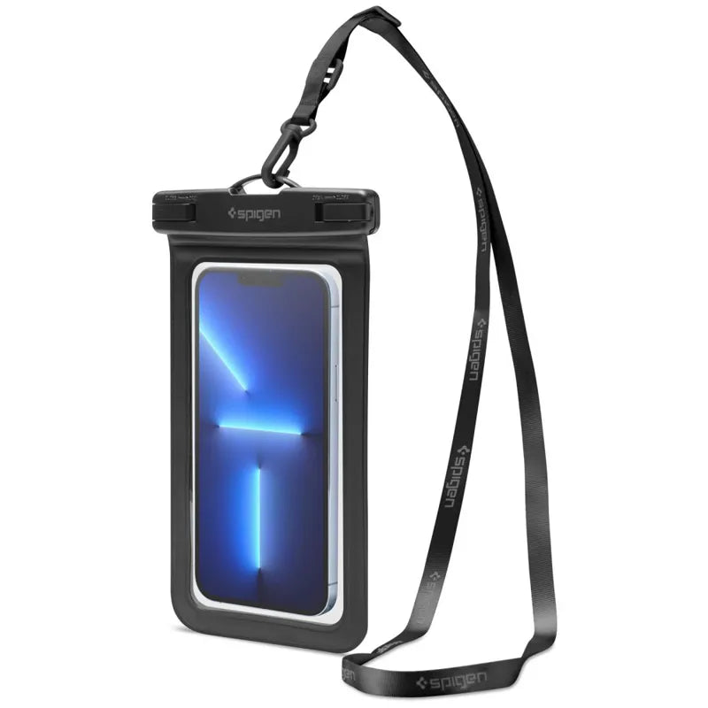Spigen A601 universalus vandeniui atsparus dėklas – dėklas išmaniesiems telefonams iki 6,9 colio (juodas)