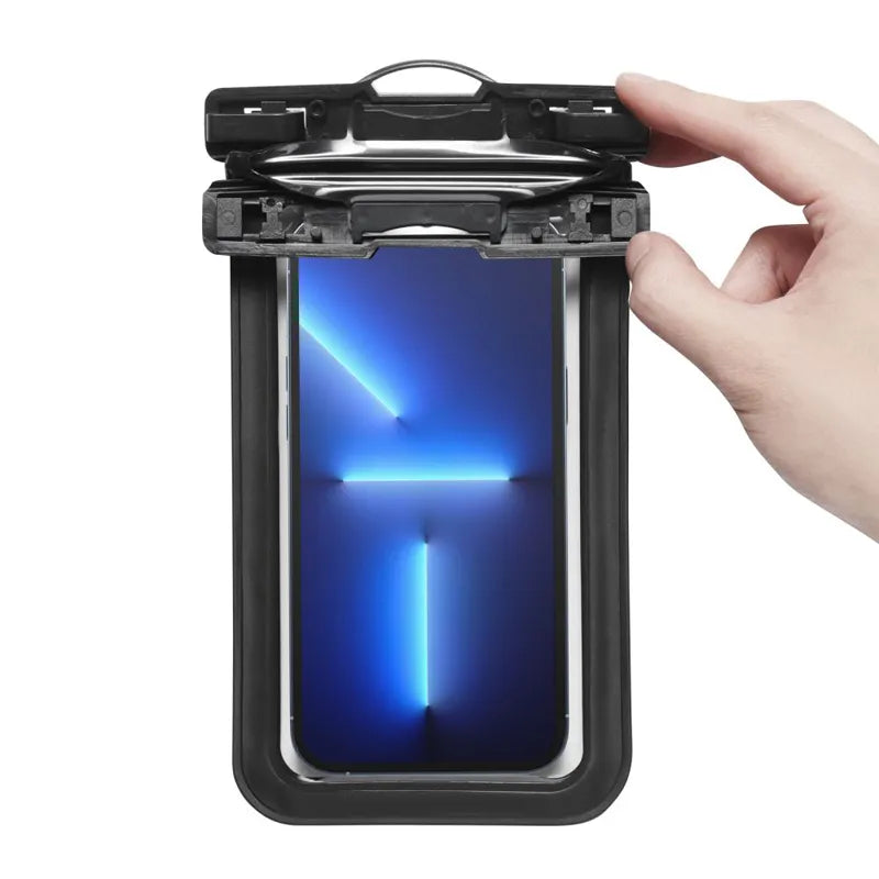 Spigen A601 universalus vandeniui atsparus dėklas – dėklas išmaniesiems telefonams iki 6,9 colio (juodas)