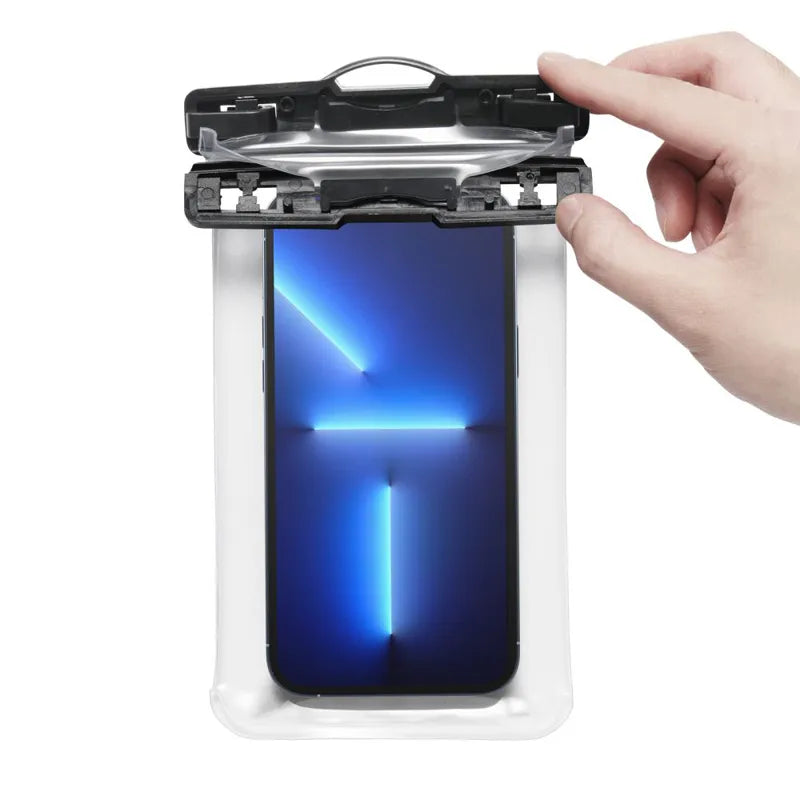 Spigen A601 universalus vandeniui atsparus dėklas – dėklas išmaniesiems telefonams iki 6,9 colio (skaidrus)