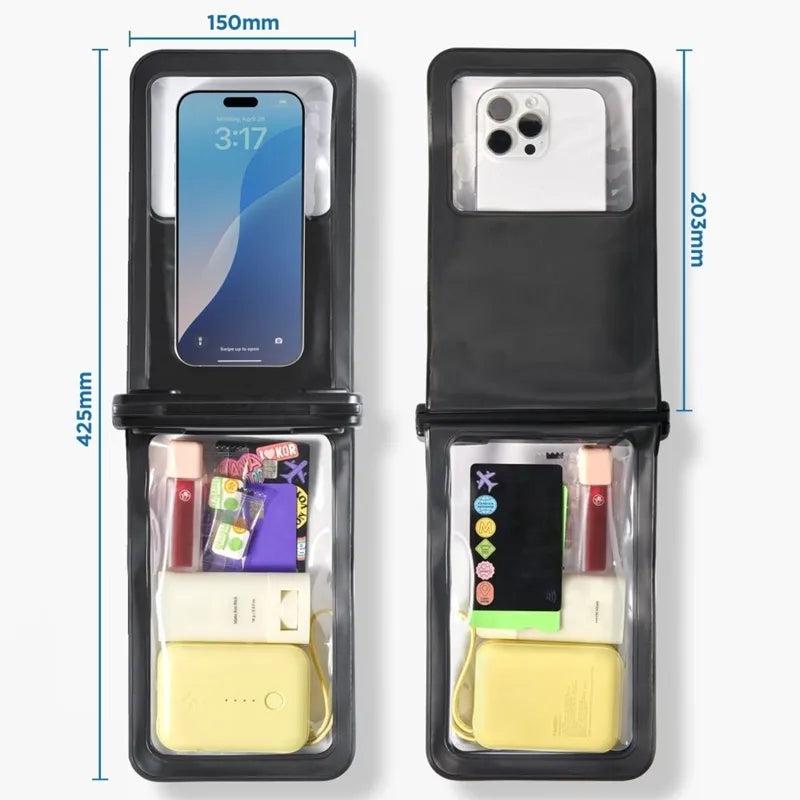 Spigen A603 Universalus vandeniui atsparus dėklas - Vandeniui atsparus dėklas išmaniesiems telefonams iki 6,9 colio (Juodas)