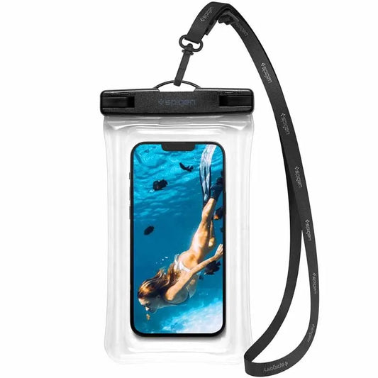 "Spigen A610" universalus vandeniui atsparus "Float" dėklas - dėklas, skirtas išmaniesiems telefonams iki 6,9" (skaidrus)