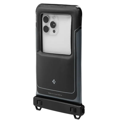 Spigen A611P Universalus vandeniui atsparus plūduriuojantis dėklas, 2 vnt. – Vandeniui atsparus dėklas išmaniesiems telefonams iki 6,9" (Matinė juoda)