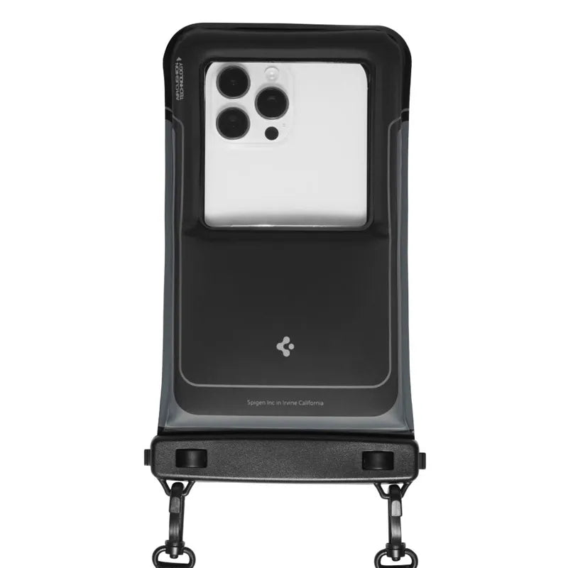 Spigen A611P Universalus vandeniui atsparus plūduriuojantis dėklas, 2 vnt. – Vandeniui atsparus dėklas išmaniesiems telefonams iki 6,9" (Matinė juoda)