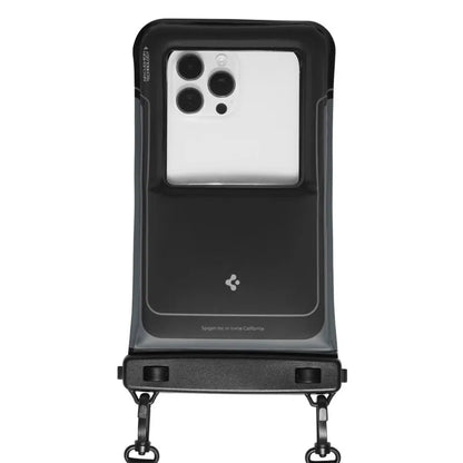 Spigen A611P Universalus vandeniui atsparus plūduriuojantis dėklas, 2 vnt. – Vandeniui atsparus dėklas išmaniesiems telefonams iki 6,9" (Matinė juoda)
