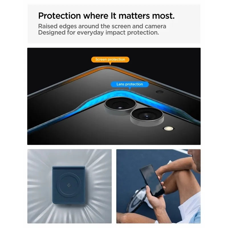 Spigen AirSkin Aramid MagSafe – dėklas Samsung Galaxy Z Flip 8 (tamsiai mėlynas)