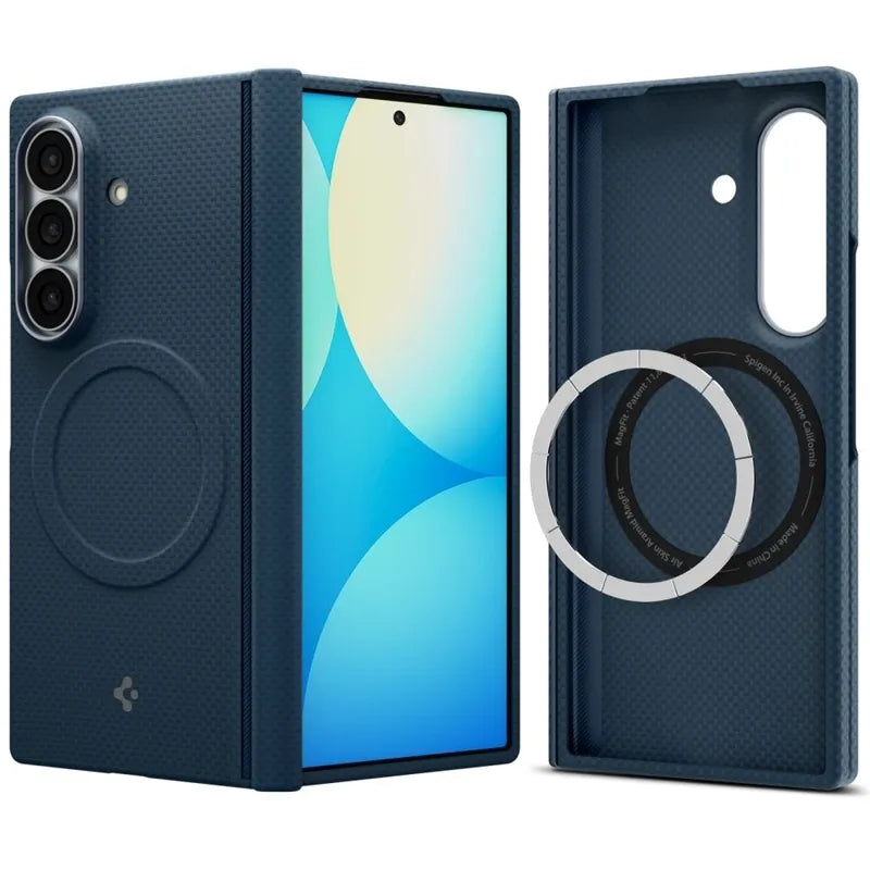 Spigen AirSkin Aramid MagSafe – dėklas Samsung Galaxy Z Fold 8 Ultra telefonui (tamsiai mėlyna)