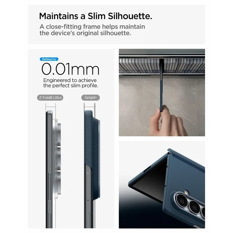Spigen AirSkin Aramid MagSafe – dėklas Samsung Galaxy Z Fold 8 Ultra telefonui (tamsiai mėlyna)