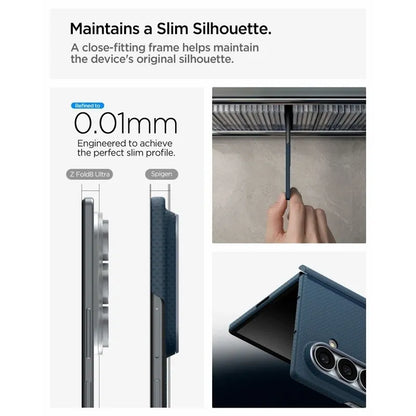 Spigen AirSkin Aramid MagSafe – dėklas Samsung Galaxy Z Fold 8 Ultra telefonui (tamsiai mėlyna)