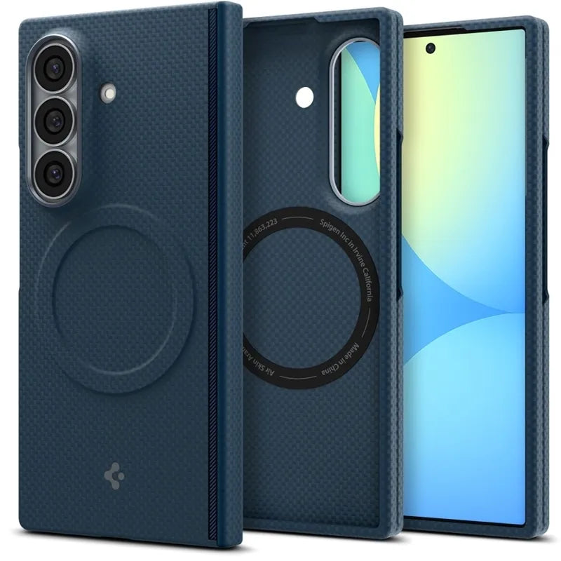 Spigen AirSkin Aramid MagSafe – dėklas Samsung Galaxy Z Fold 8 Ultra telefonui (tamsiai mėlyna)