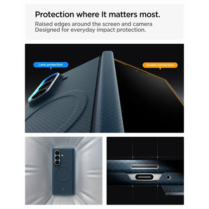 Spigen AirSkin Aramid MagSafe – dėklas Samsung Galaxy Z Fold 8 Ultra telefonui (tamsiai mėlyna)