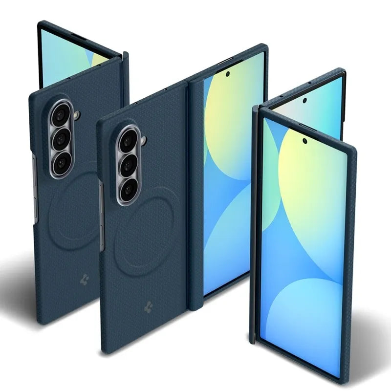 Spigen AirSkin Aramid MagSafe – dėklas Samsung Galaxy Z Fold 8 Ultra telefonui (tamsiai mėlyna)