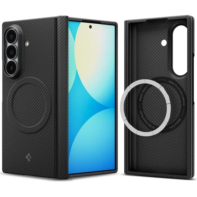 Spigen AirSkin Aramid MagSafe – dėklas, skirtas Samsung Galaxy Z Fold 8 Ultra (juodas)