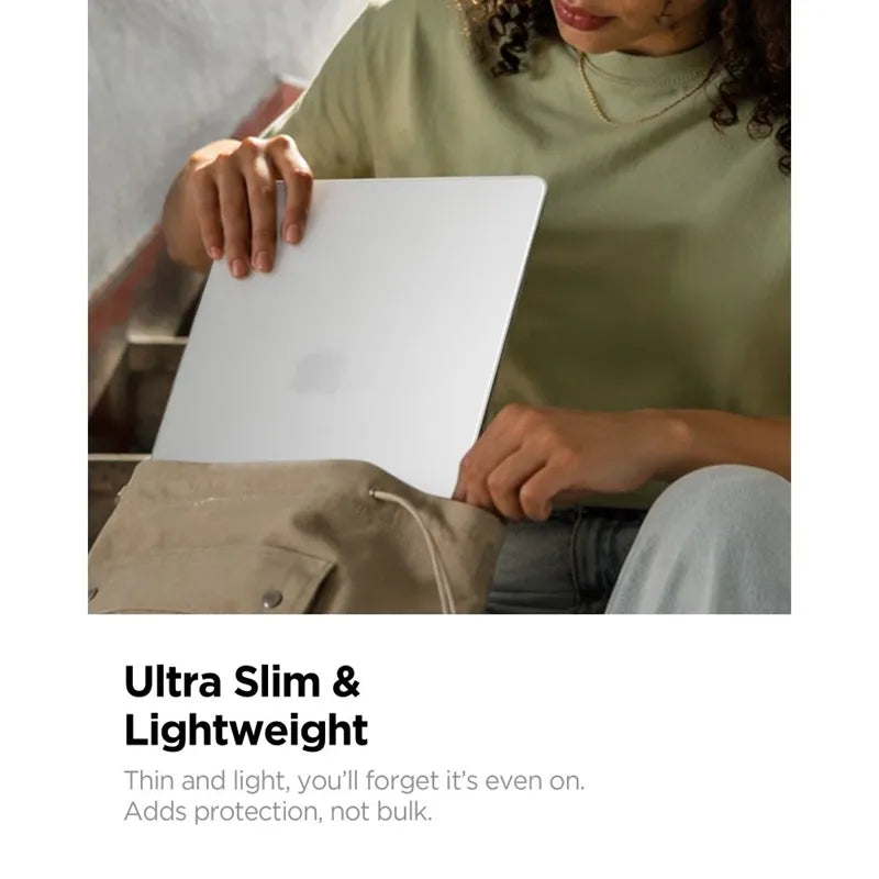 Spigen AirSkin - dėklas „MacBook Air“ 13,6" (M5/M4/M3/M2/2026-2022) (matinis skaidrus)