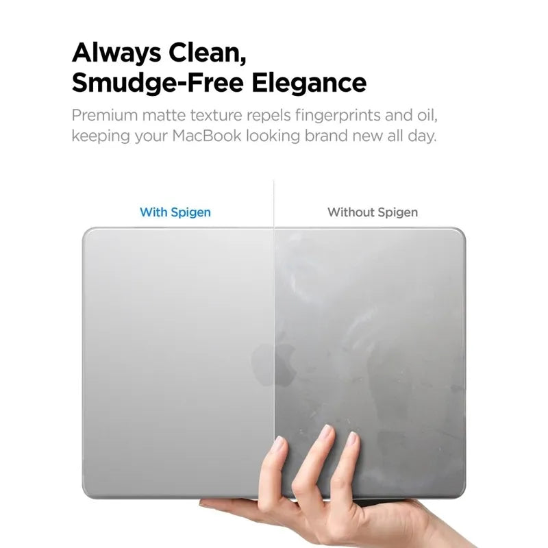 Spigen AirSkin - dėklas „MacBook Air“ 13,6" (M5/M4/M3/M2/2026-2022) (matinis skaidrus)