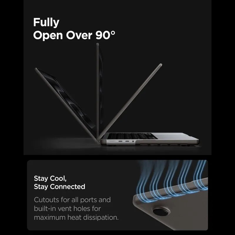 Spigen AirSkin – dėklas MacBook Pro 14" (M5/M4/M3/M2/M1/2026-2021) (Frost Black)