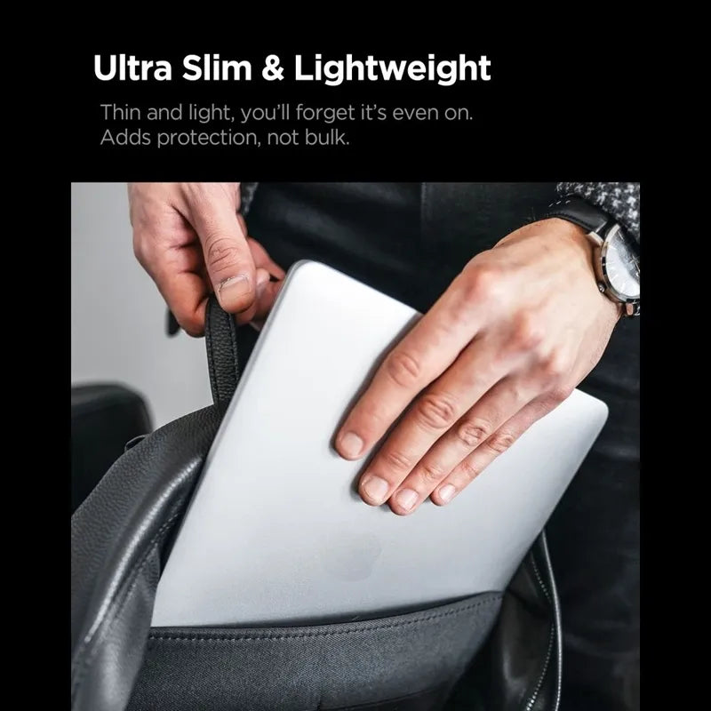 Spigen AirSkin – dėklas MacBook Pro 14" (M5/M4/M3/M2/M1/2026-2021) (skaidrus matinis)