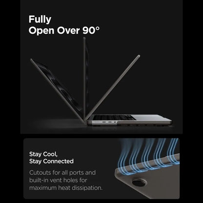Spigen AirSkin – dėklas MacBook Pro 16" (M5/M4/M3/M2/M1/2026–2021) (matinė juoda)