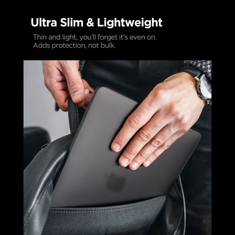 Spigen AirSkin – dėklas MacBook Pro 16" (M5/M4/M3/M2/M1/2026–2021) (matinė juoda)