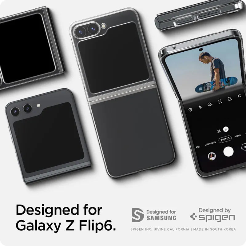 Spigen Airskin - Dėklas, skirtas Samsung Galaxy Z Flip 6 / 7 FE (skaidrus)