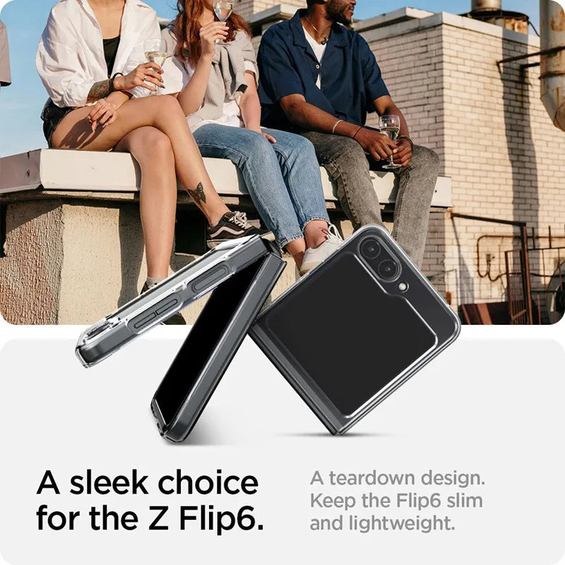 Spigen Airskin - Dėklas, skirtas Samsung Galaxy Z Flip 6 / 7 FE (skaidrus)