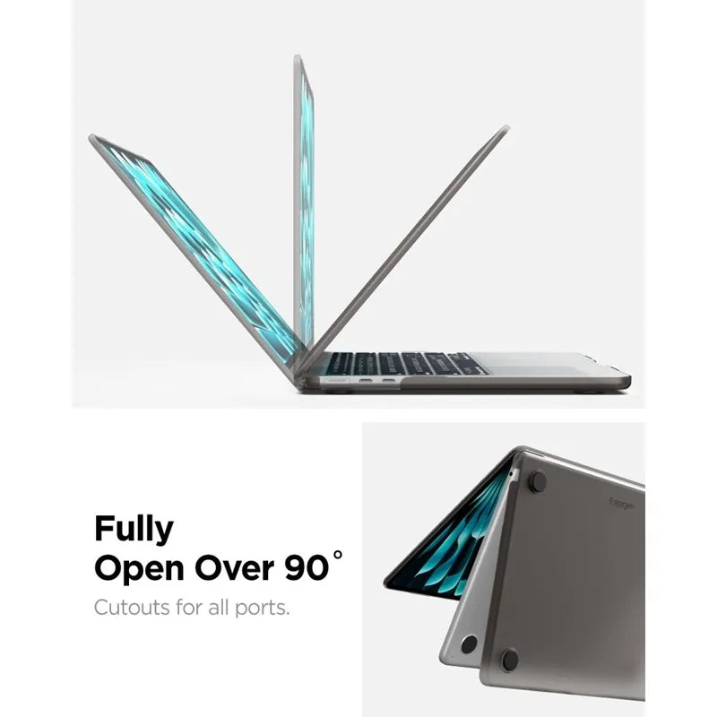 Spigen AirSkin - MacBook Air 13,6" dėklas (M5/M4/M3/M2/2026-2022) (matinė juoda)