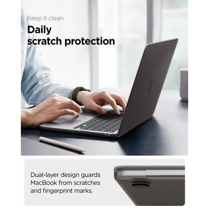 Spigen AirSkin - MacBook Air 13,6" dėklas (M5/M4/M3/M2/2026-2022) (matinė juoda)
