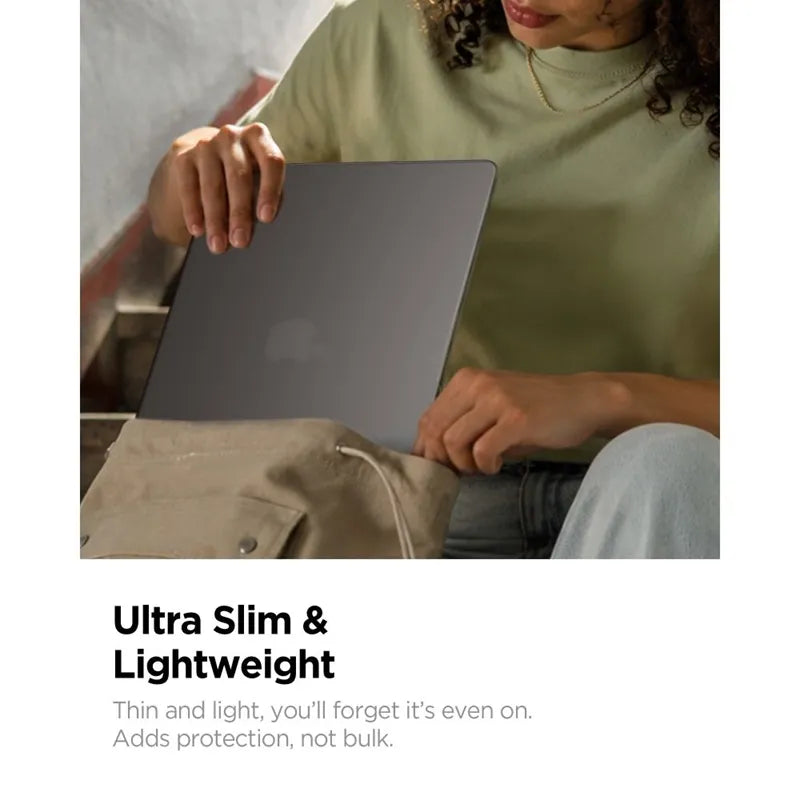 Spigen AirSkin - MacBook Air 13,6" dėklas (M5/M4/M3/M2/2026-2022) (matinė juoda)