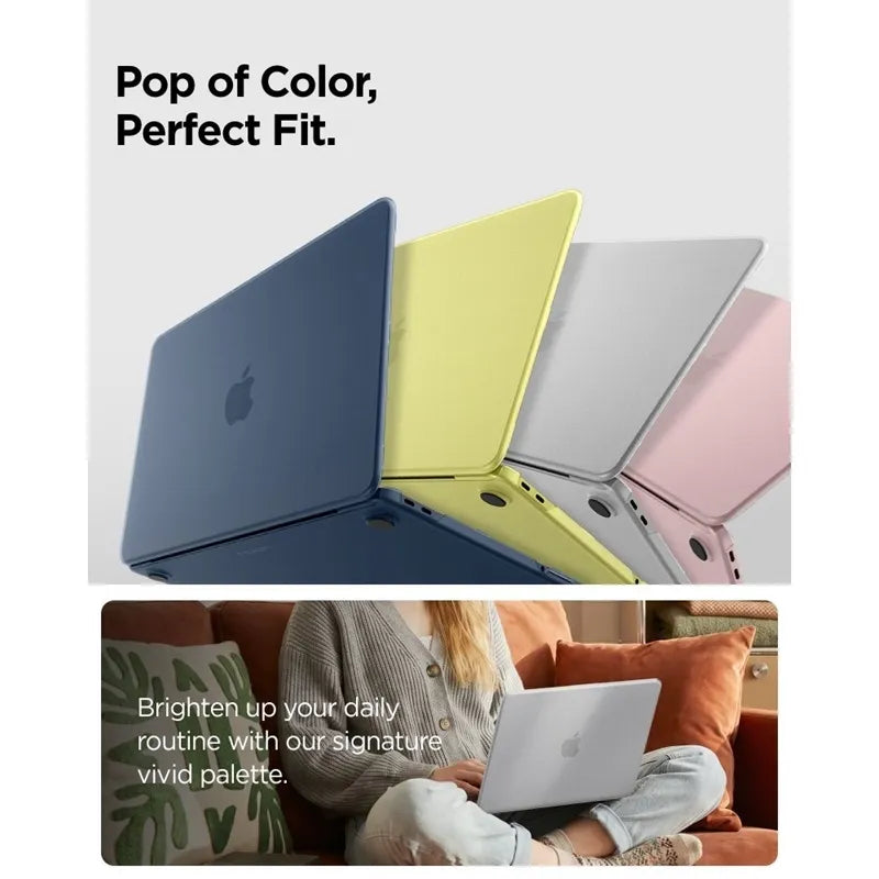 Spigen AirSkin – „MacBook Neo“ dėklas (skaidrus, matinis)