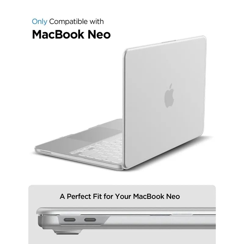Spigen AirSkin – „MacBook Neo“ dėklas (skaidrus, matinis)
