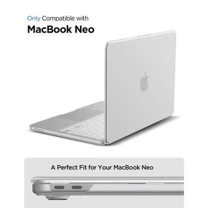 Spigen AirSkin – „MacBook Neo“ dėklas (skaidrus, matinis)