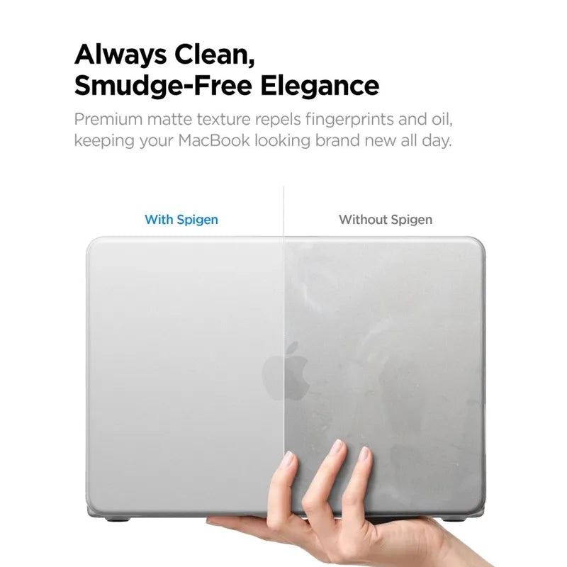 Spigen AirSkin – „MacBook Neo“ dėklas (skaidrus, matinis)