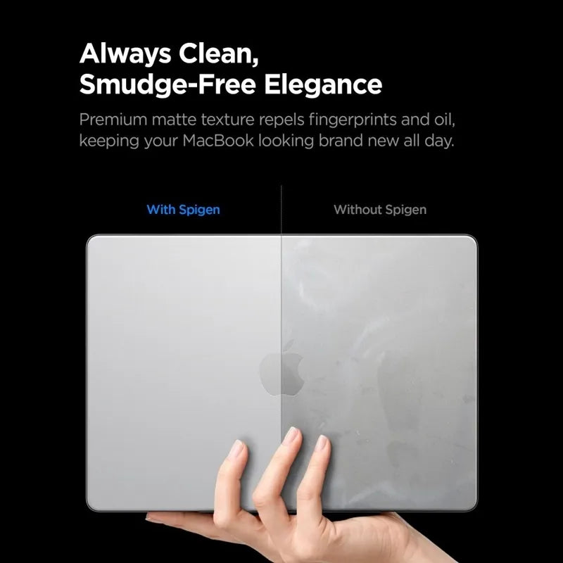 Spigen AirSkin – „MacBook Pro 16“ dėklas (M5/M4/M3/M2/M1/2026–2021) („Frost Clear“ spalva)