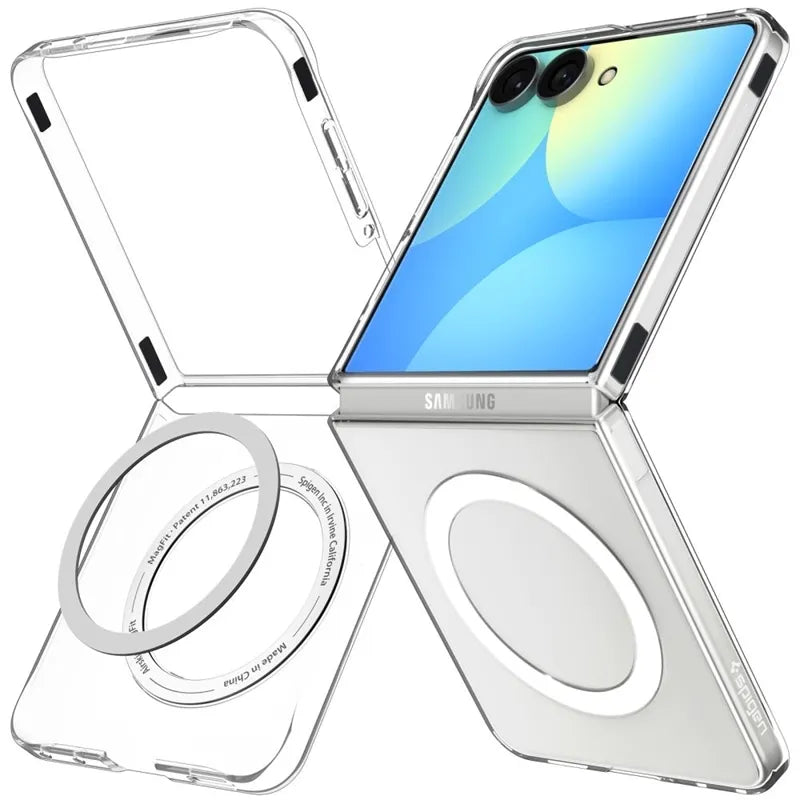 Spigen AirSkin MagSafe – dėklas Samsung Galaxy Z Flip 8 (skaidrus / baltas)
