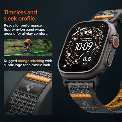 Spigen Athlex Air 2 – Apple Watch apyrankė 44/45/46/49 mm (Active Black / Orange)