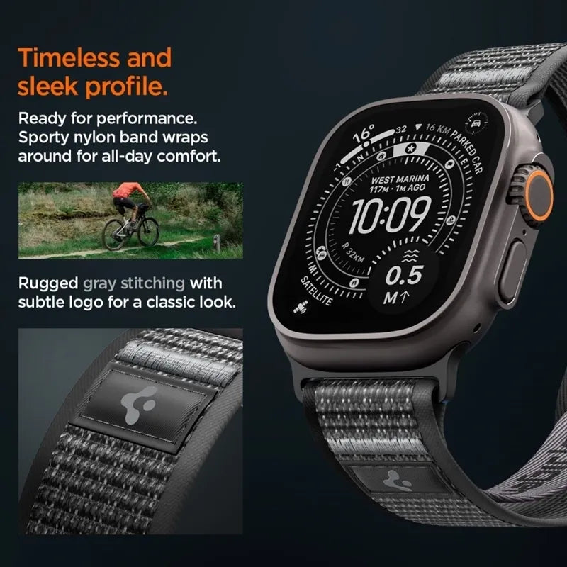 Spigen Athlex Air 2 - Apple Watch dirželis 44/45/46/49 mm (Active Black / Gray)