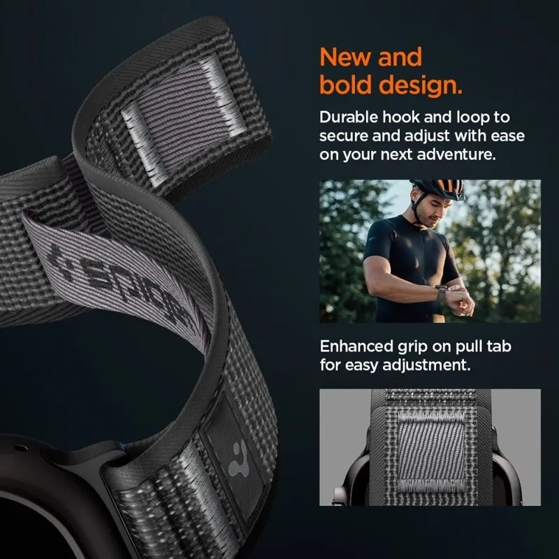 Spigen Athlex Air 2 - Apple Watch dirželis 44/45/46/49 mm (Active Black / Gray)