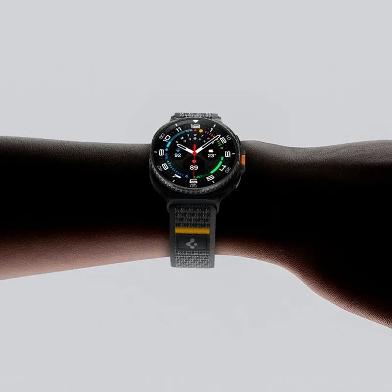 Spigen Athlex Air – Dirželis, skirtas Samsung Galaxy Watch 8 / Watch 8 Classic 40 / 44 / 46 mm (Aktyvus Juodas)