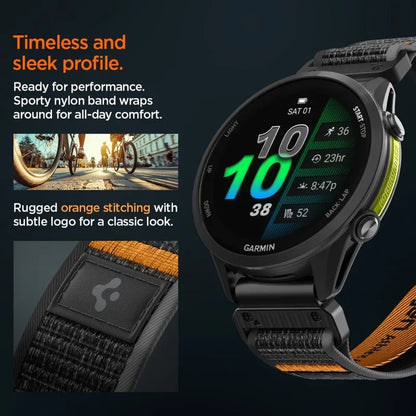 Spigen Athlex Air - Garmin QuickFit dirželis 22 mm (Active Black / Orange)