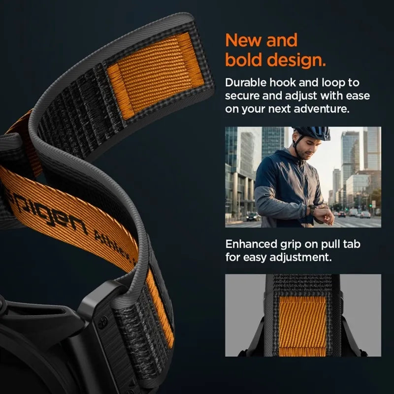 Spigen Athlex Air - Garmin QuickFit dirželis 22 mm (Active Black / Orange)