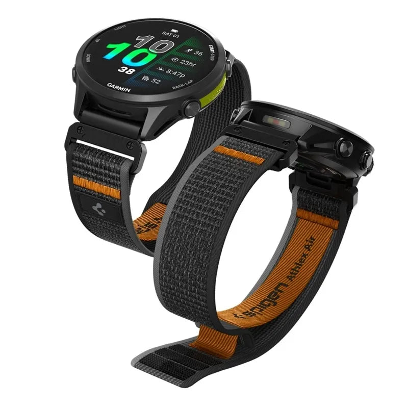 Spigen Athlex Air - Garmin QuickFit dirželis 22 mm (Active Black / Orange)