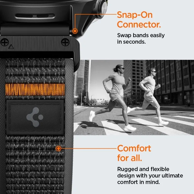Spigen Athlex Air - Garmin QuickFit dirželis 22 mm (Active Black / Orange)
