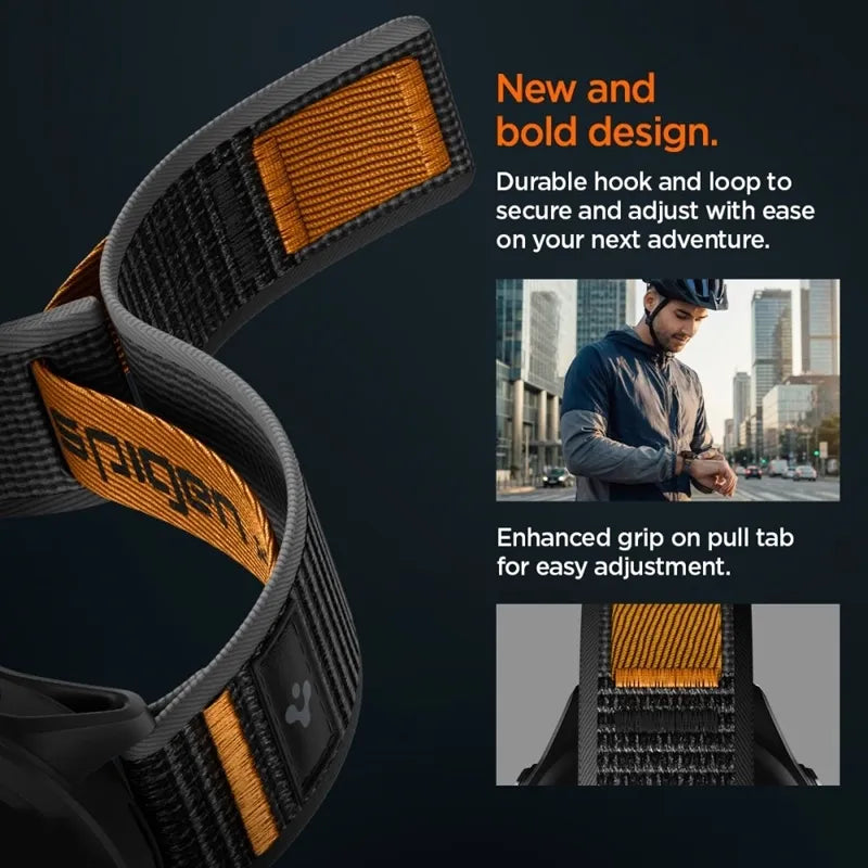 Spigen Athlex Air – „Garmin“ QuickRelease dirželis 22 mm (Active Black / Orange)